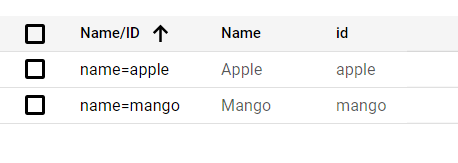 Fruit entities on Datastore Fruit entities on Datastore